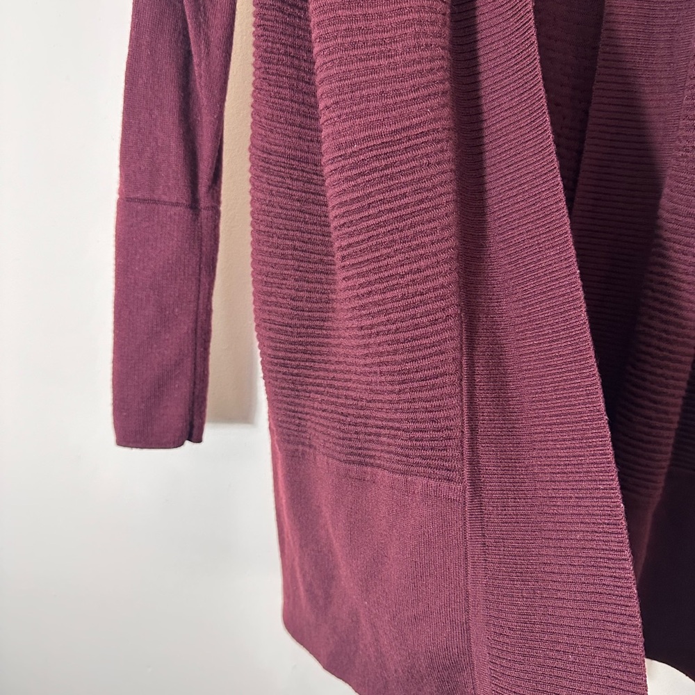 Lululemon sit in lotus wrap II cardigan merino wool open front sweater size 12 - Picture 8 of 15